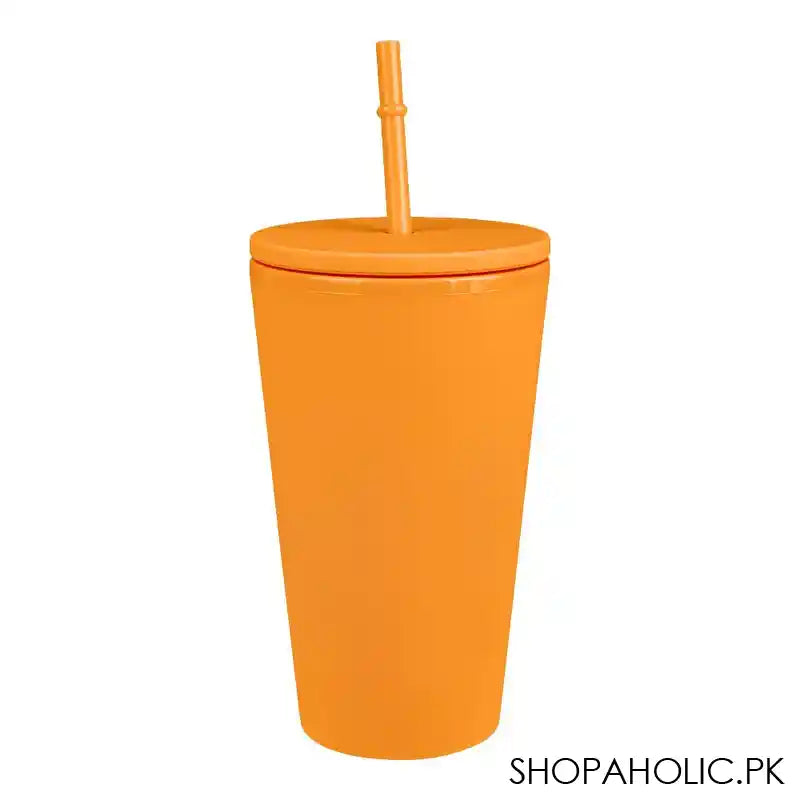 Spider-Man Double-Layer Plastic Straw Cup, Water Cup Drinking Bottle, Orange, NL2205 - Image 2