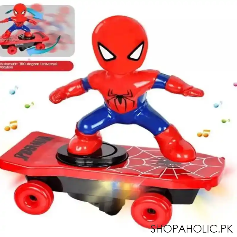 spiderman 360 degree clockwise rotation skateboard image3