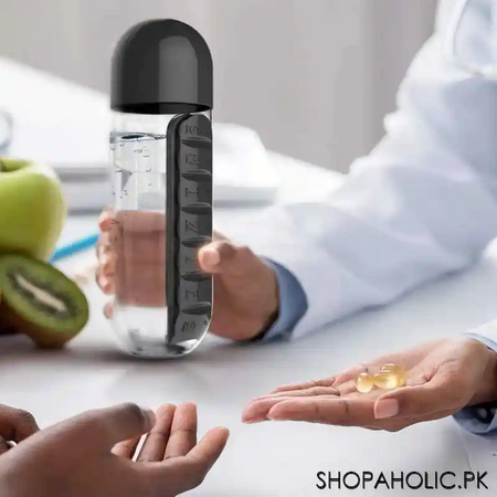 sports plastic water bottle combine daily pill boxes organizer image4