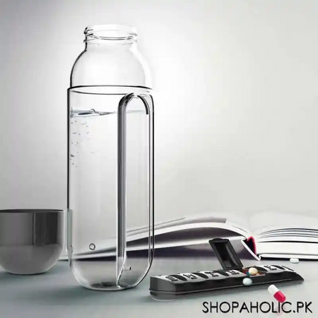 sports plastic water bottle combine daily pill boxes organizer image5