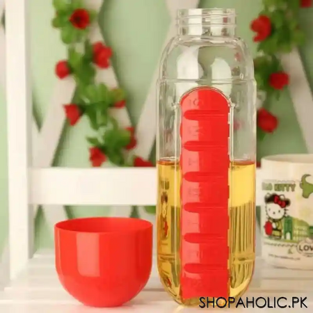 sports plastic water bottle combine daily pill boxes organizer image6