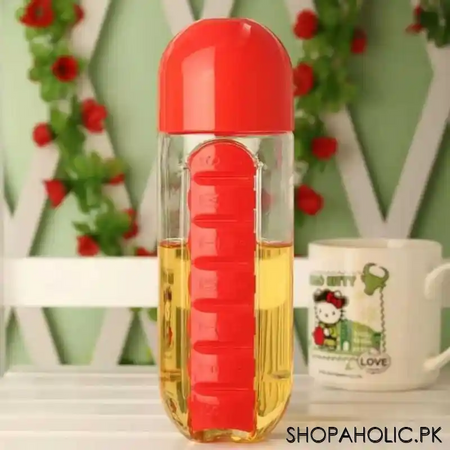 sports plastic water bottle combine daily pill boxes organizer main image