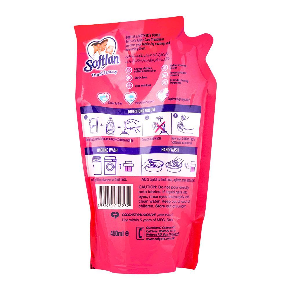 Softlan Fabric Conditioner, Floral Fantasy, Pouch, 450ml - Image 2