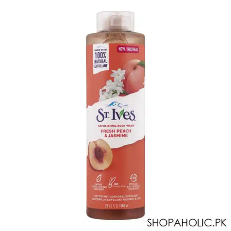 St. Ives Fresh Peach & Jasmine Exfoliating Body Wash, 650ml - Main Image