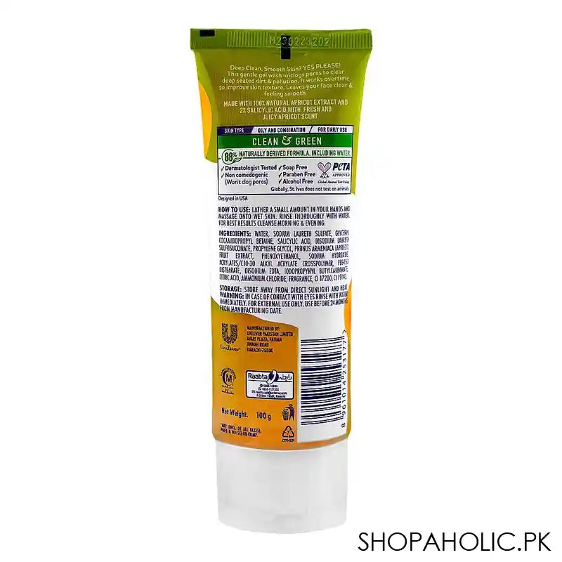 St. Ives Smooth Skin Apricot Face Wash, 100g - Image 2