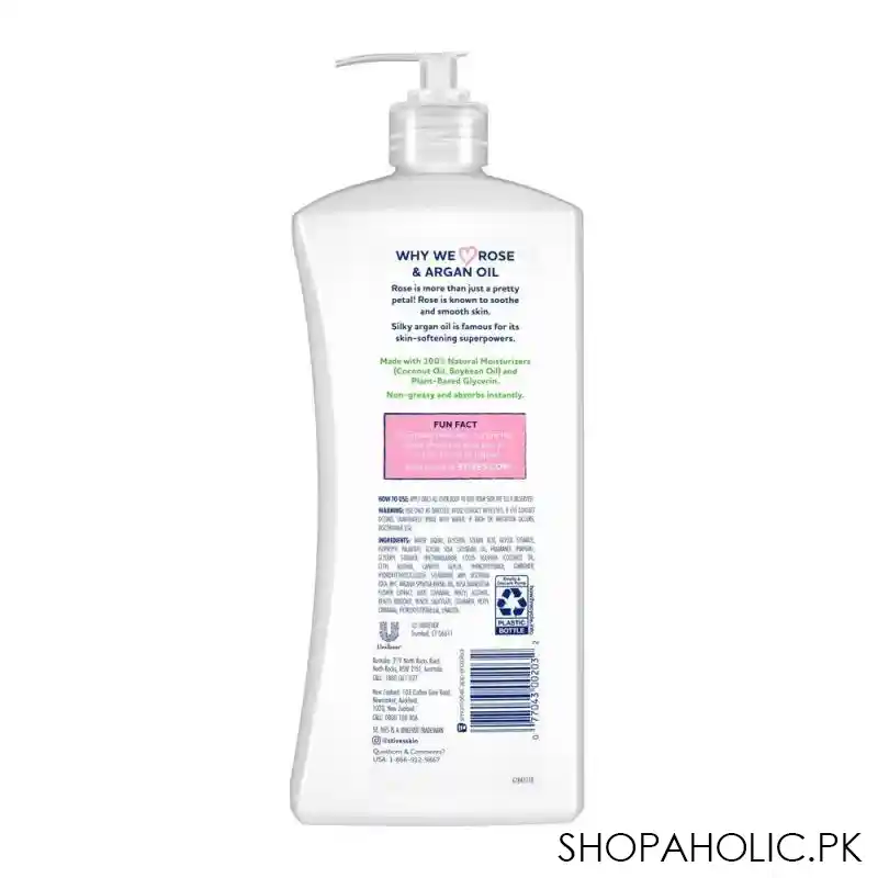 st. ives smoothing rose & argan oil body lotion, paraben free, 621ml image2