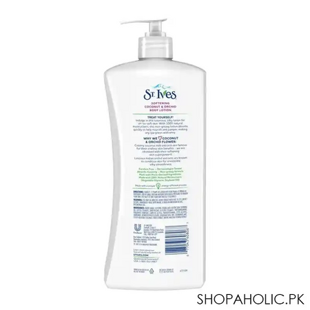 st. ives softening coconut & orchid body lotion, paraben free, 621ml image2