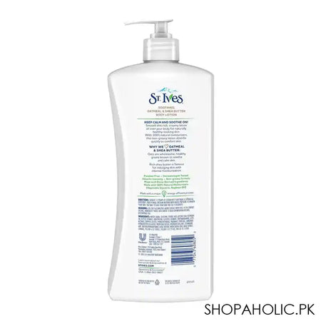 St. Ives Soothing Oatmeal & Shea Butter Body Lotion, Paraben Free, 621ml - Image 3