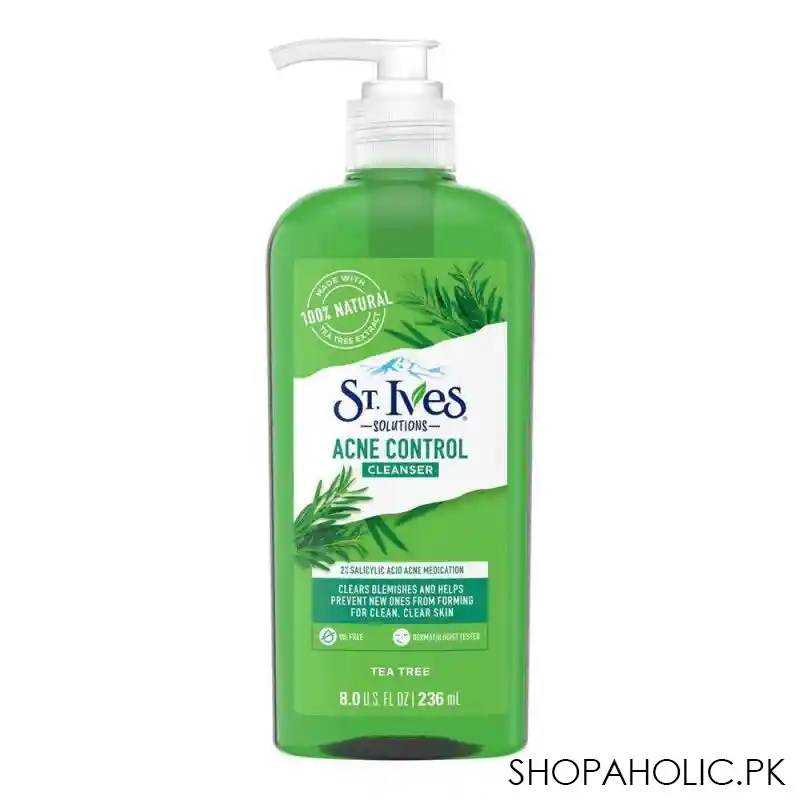 st. ives tea tree acne control daily cleanser, 236ml main image