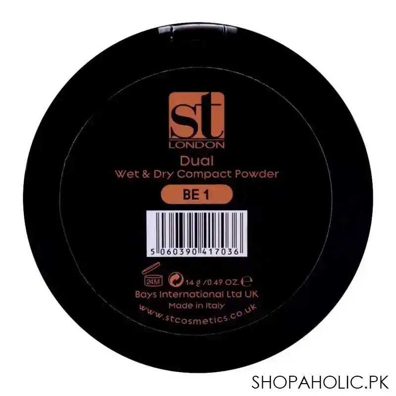 st london dual wet & dry compact powder, be 1, high coverage, spf 15, with vitamin e image3