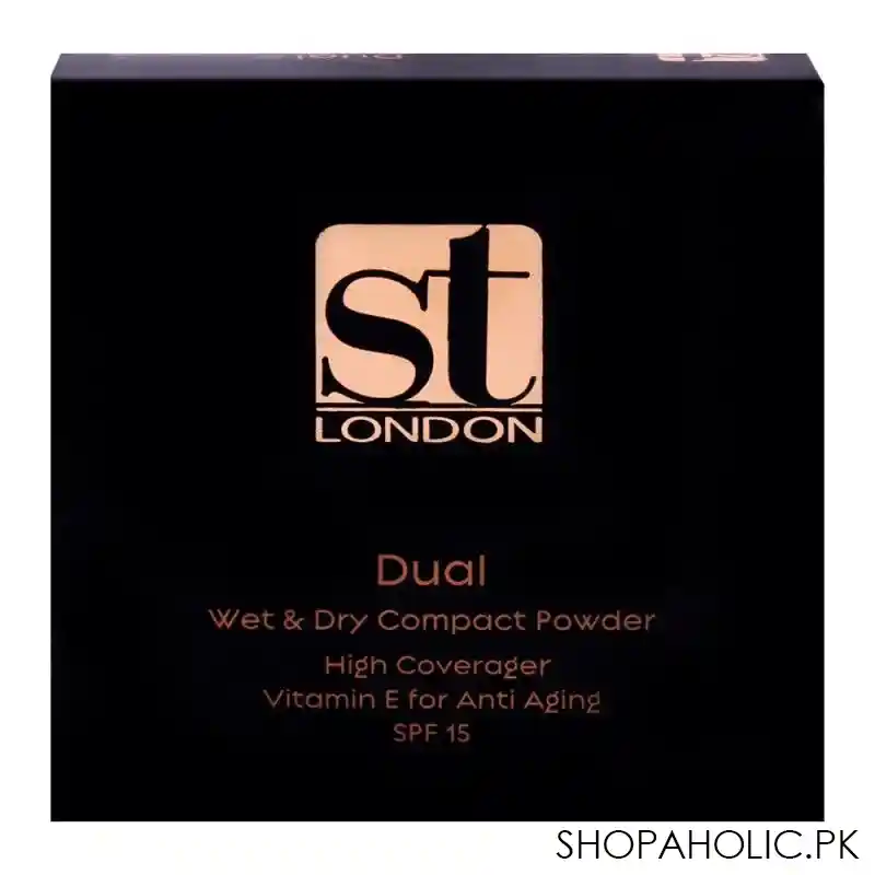 st london dual wet & dry compact powder, be 1, high coverage, spf 15, with vitamin e image4