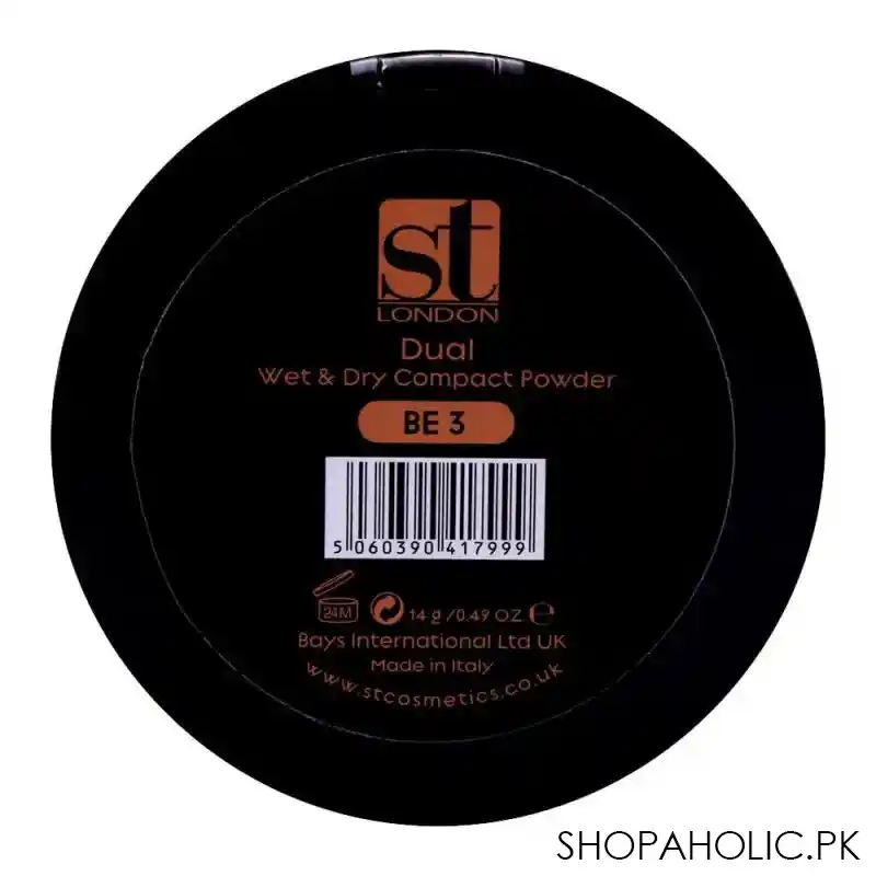 st london dual wet & dry compact powder, be 3, high coverage, spf 15, with vitamin e image3