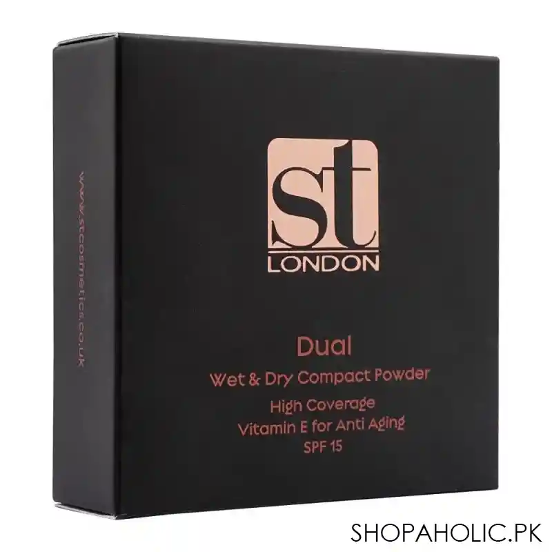 st london dual wet & dry compact powder, high coverage, spf 15, natural image2
