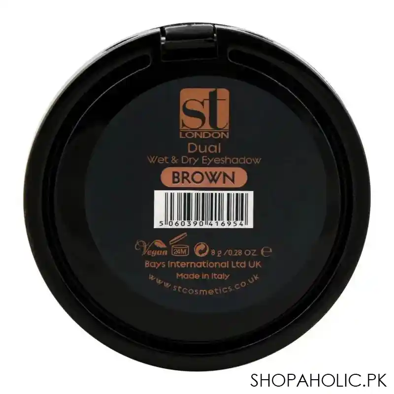 st london dual wet & dry eyeshadow, brown, matt & pearly, long lasting image3