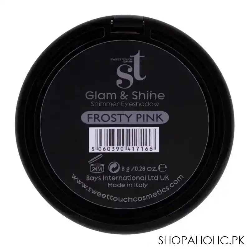 st london glam & shine shimmer eyeshadow, frosty pink, paraben free & long lasting image3