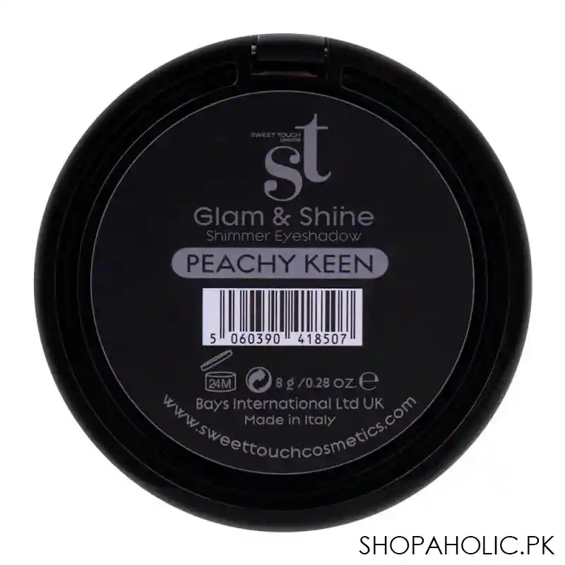 st london glam & shine shimmer eyeshadow, peachy keen, paraben free & long lasting image3