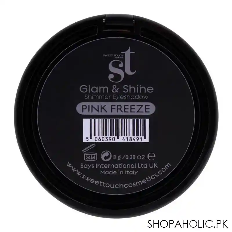 st london glam & shine shimmer eyeshadow, pink freeze, paraben free & long lasting image3