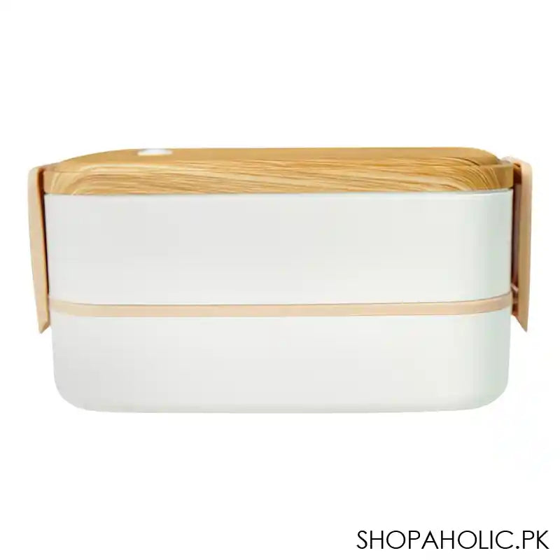 Stainless Steel 2 Layer Lunch Box, 1400ml, White, 7.3in (H) x 4.1in (W) x 3.5in (D), 90069 - Image 5