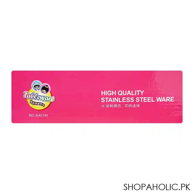 Stainless Steel 2 Partitions Lunch Box With Spoon, 7.3in (H) x 4.7in (W) x 2in (D), Hello Kitty - Image 3