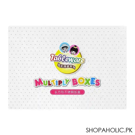 Stainless Steel 2 Partitions Lunch Box With Spoon, 7.3in (H) x 4.7in (W) x 2in (D), Hello Kitty - Image 6