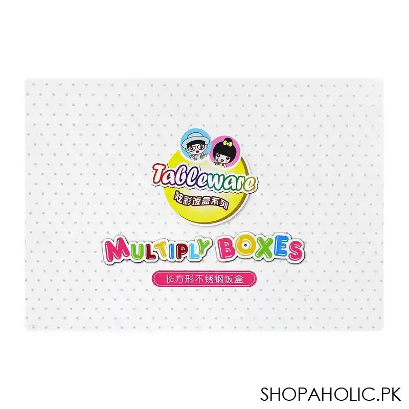 Stainless Steel 2 Partitions Lunch Box With Spoon, 7.3in (H) x 4.7in (W) x 2in (D), Hello Kitty - Image 6