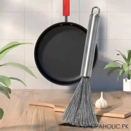 stainless steel long handle pot cleaning brush image4