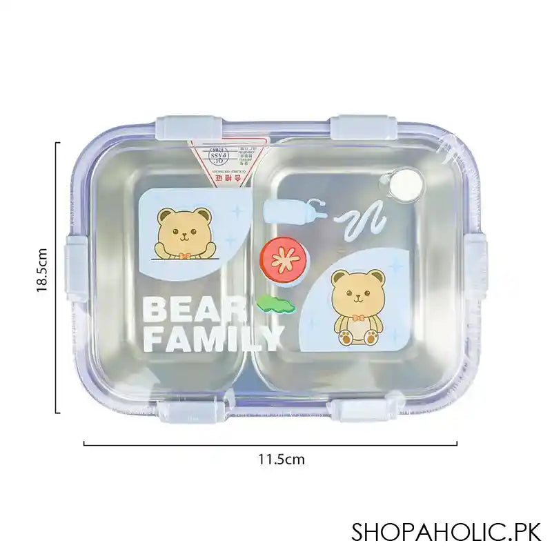 Stainless Steel Lunch Box, 2 Compartments & Cutlery, 850ml, Purple, 7.3in (H) x 4.5in (W) x 1.7in (D), 7087 - Image 8