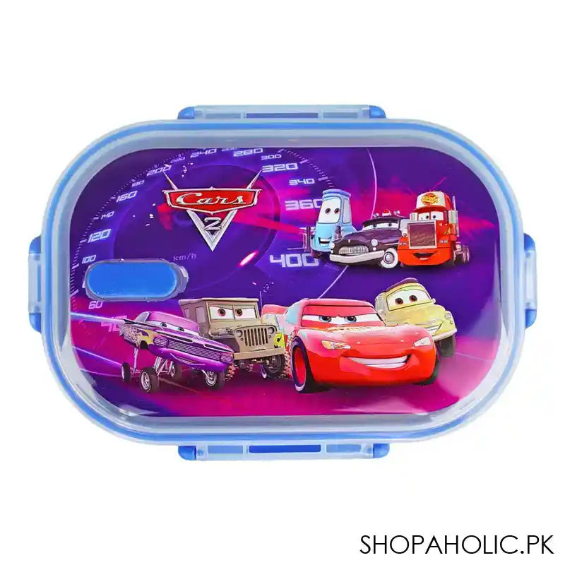 Stainless Steel Lunch Box, 2 Compartments & Cutlery, Blue, 6.5in (H) x 3.9in (W) x 1.8in (D), 113-Ca - Main Image
