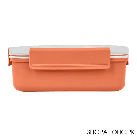 Stainless Steel Lunch Box, 2 Compartments, Leakproof, Orange, 6.1in (H) x 3.9in (W) x 2in (D), 88211 - Image 4