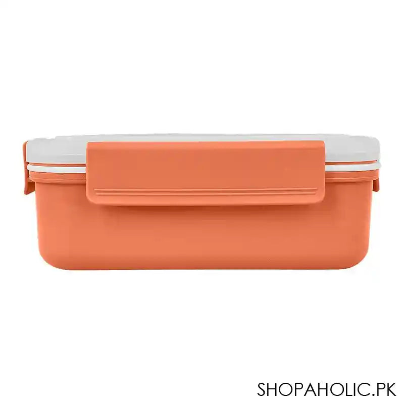 Stainless Steel Lunch Box, 2 Compartments, Leakproof, Orange, 6.1in (H) x 3.9in (W) x 2in (D), 88211 - Image 4