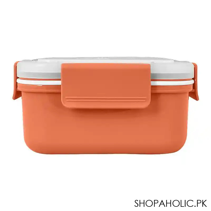 Stainless Steel Lunch Box, 2 Compartments, Leakproof, Orange, 6.1in (H) x 3.9in (W) x 2in (D), 88211 - Image 3