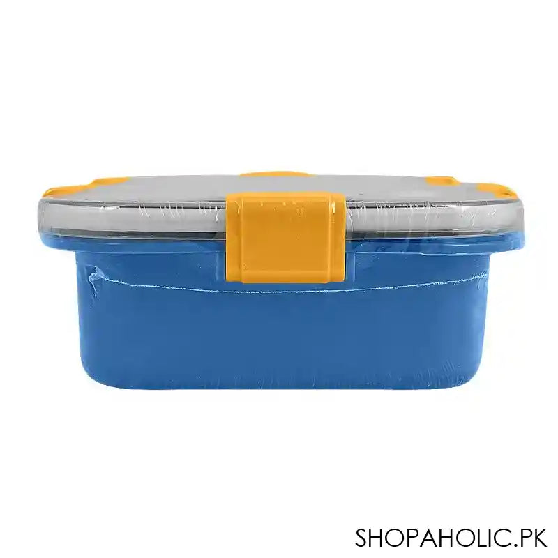 Stainless Steel Lunch Box, 3 Compartments, 850ml, Blue, 7.1in (H) x 4.5in (W) x 2in (D), 70691 - Image 7