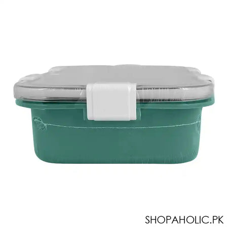Stainless Steel Lunch Box, 3 Compartments, 850ml, Green, 8.7in (H) x 6.4in (W) x 2.6in (D), 70691 - Image 5