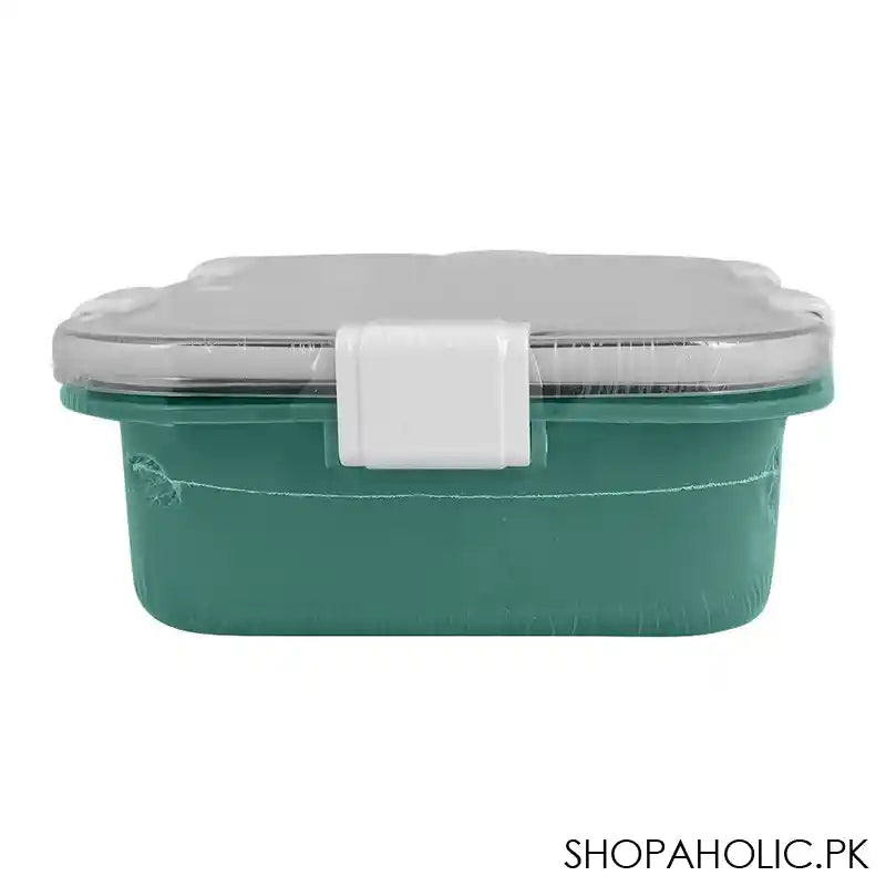 Stainless Steel Lunch Box, 3 Compartments, 850ml, Green, 8.7in (H) x 6.4in (W) x 2.6in (D), 70691 - Image 5