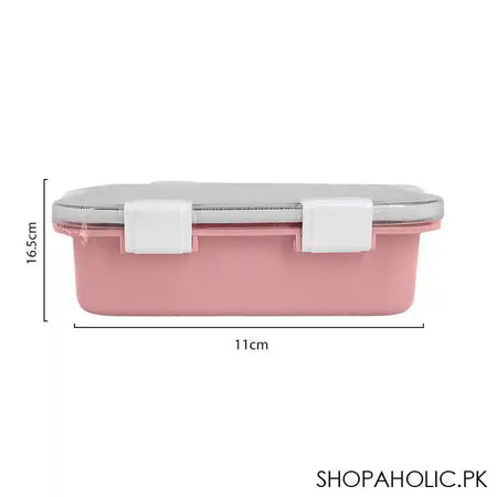 Stainless Steel Lunch Box, 3 Compartments, 850ml, Pink, 6.5in (H) x 4.3in (W) x 2in (D), 70691 - Image 5