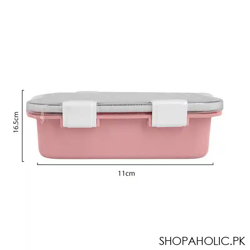Stainless Steel Lunch Box, 3 Compartments, 850ml, Pink, 6.5in (H) x 4.3in (W) x 2in (D), 70691 - Image 5