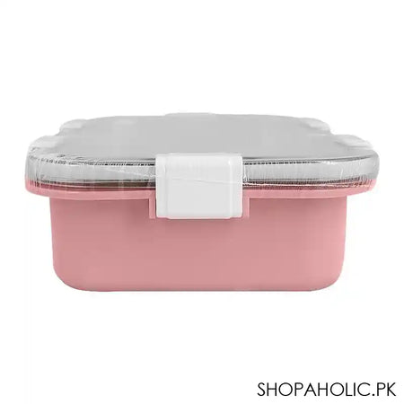 Stainless Steel Lunch Box, 3 Compartments, 850ml, Pink, 6.5in (H) x 4.3in (W) x 2in (D), 70691 - Image 7