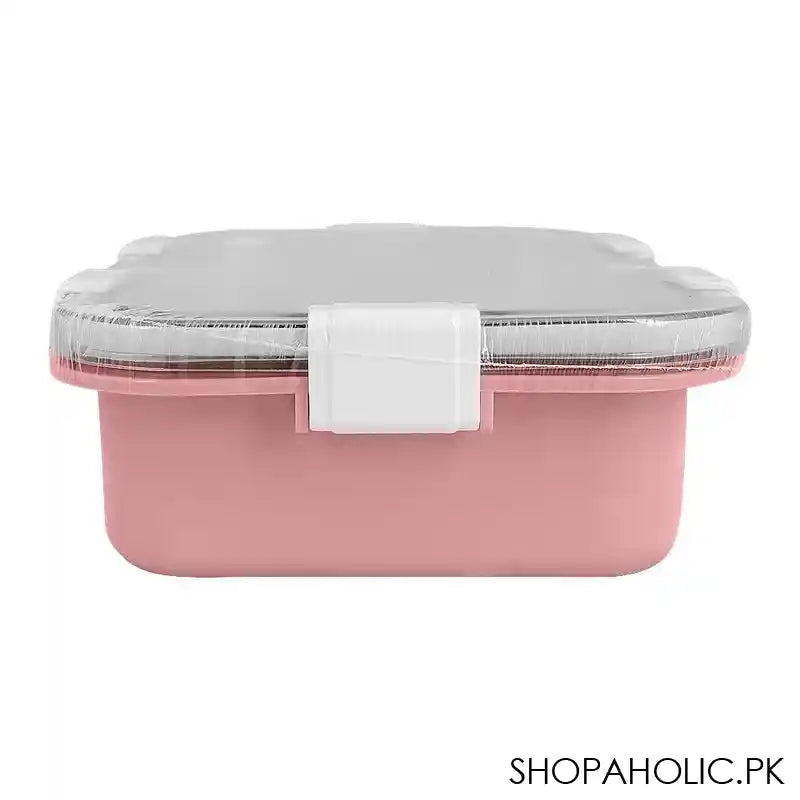 Stainless Steel Lunch Box, 3 Compartments, 850ml, Pink, 6.5in (H) x 4.3in (W) x 2in (D), 70691 - Image 7