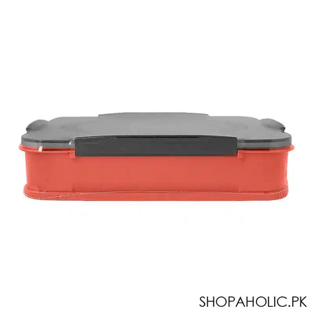 Stainless Steel Lunch Box, 3 Compartments & Cutlery, Red, 9.3in (H) x 6.5in (W) x 1.8in (D), 2523C - Image 5