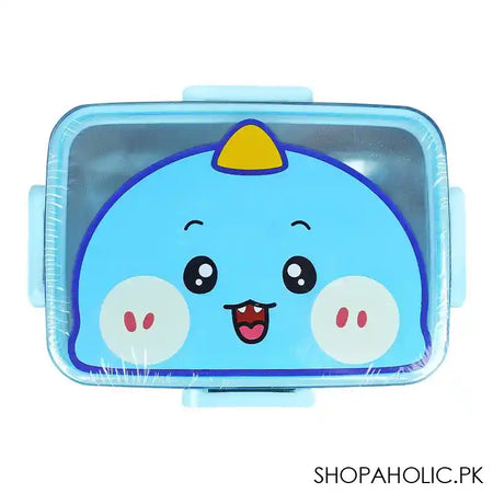 Stainless Steel Lunch Box, 600ml, Blue, 6.1in (H) x 4.2in (W) x 2in (D), 2531G - Image 4