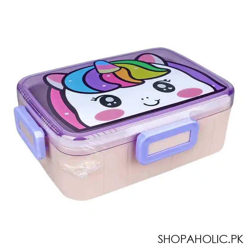 Stainless Steel Lunch Box, 600ml, Pink, 6.1in (H) x 4.2in (W) x 1.8in (D), 2531G - Main Image