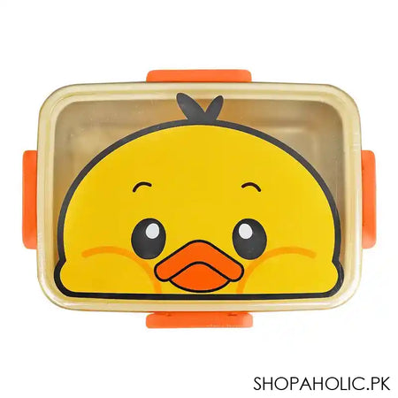 Stainless Steel Lunch Box, 600ml, Yellow, 6.1in (H) x 4.1in (W) x 1.8in (D), 2531G - Image 2