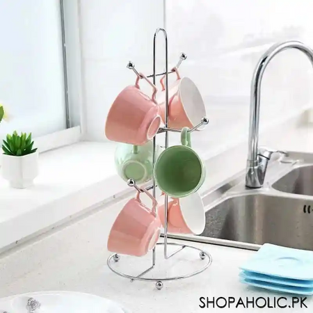 stainless steel mug hanging iron stand holder image4