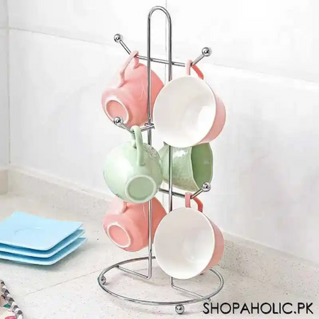 stainless steel mug hanging iron stand holder main image