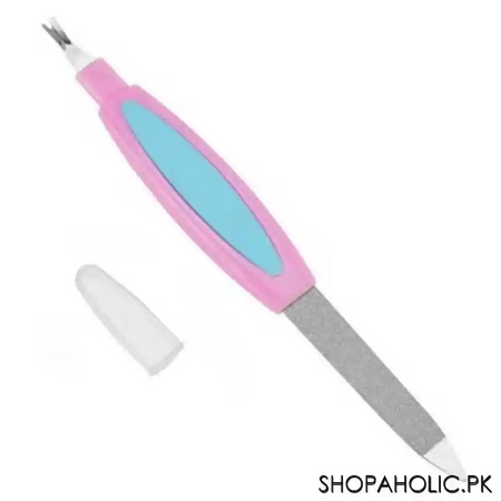stainless steel nail art files cuticle hard skin scrub buffer double ended pedicure manicure image2