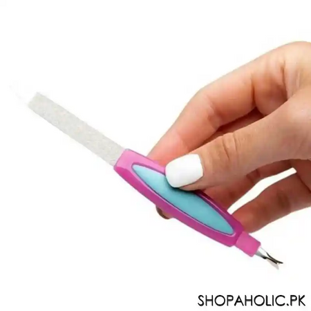 stainless steel nail art files cuticle hard skin scrub buffer double ended pedicure manicure image3