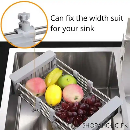 stainless steel over the sink expandable dish drainer rack image4