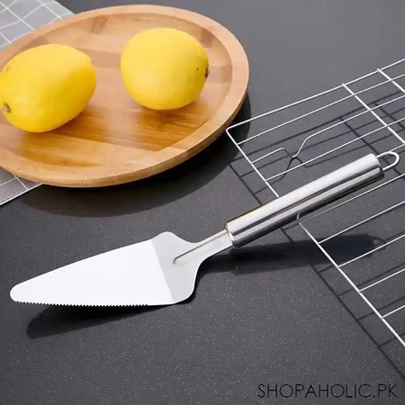 stainless steel pizza and cake lifter with side cutter image2