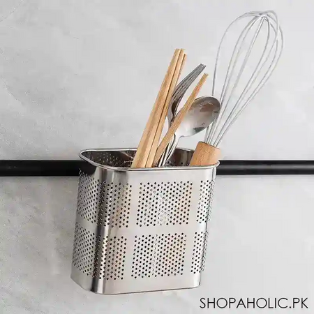 stainless steel utensil holder image2