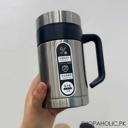 stainless steel warm & cold office mug 500ml main image